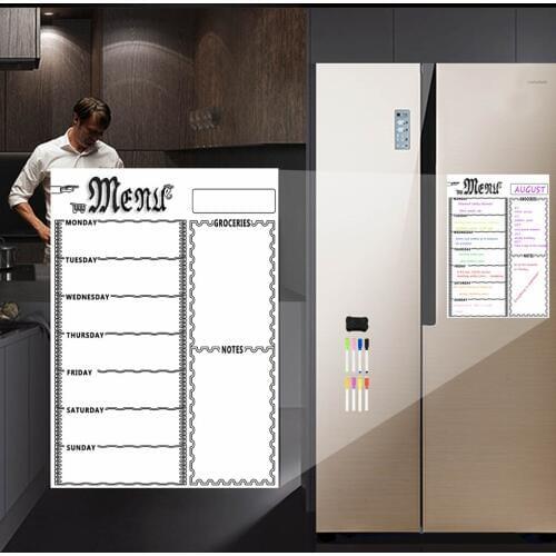 Adhesive Weekly Plan Board Note Table for Kitchen Refrigerator Chalkboard Sticky Board New