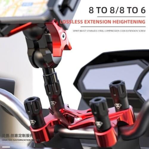 Motorcycle Handlebar Stem Riser M8 Screws phone Action camera Bracket Expansion Screw Bolts Accessories For Suzuki Honda Yamaha