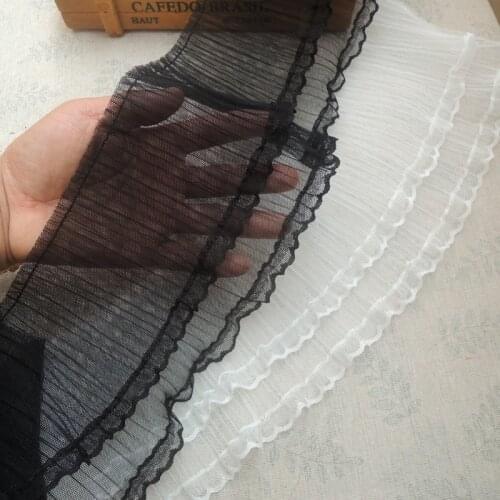 1Yards New Wedding Lace Fabric Black White Laces Mesh Guipure 12cm Lace Ribbon Sewing Accessories Trimmings Craft Supplies QZ01