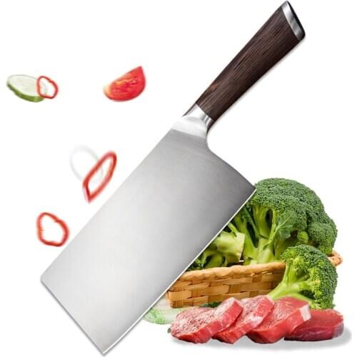 Liang Da 5CR15 Stainless Steel wood Handle Kitchen Chef Slicing Knife Vegetable Knife Meat Cleaver Chinese Knife Cooking Tools