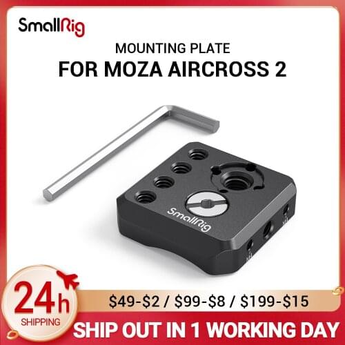 SmallRig Mounting Plate for Moza AirCross 2Secures with 3/8”-16 Screw & Anti-Twist Pins to Prevent Twisting 2826
