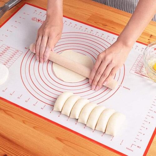 Non-slip Oversized Silicone Surface Mat Non-Stick Heat-Resistant Oven Liner Rolling With Graduated Dough Mat Silicone Baking Mat