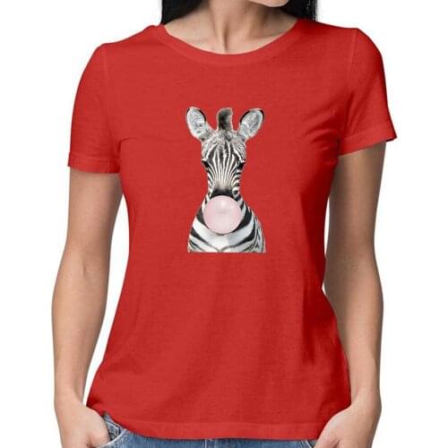A Zebra Is Blowing Bubbles While Looking At You Graphic New Women T-shirt Aesthetic Casual T Shirt Exquisite Breathable T Shirt