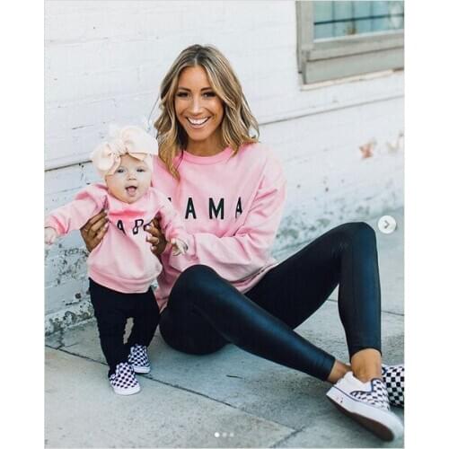 Mommy and me clothes Mother Daughter Matching family outfits Blouse mom Kids Baby Girls soft cotton Heart print Long Sleeve Tops