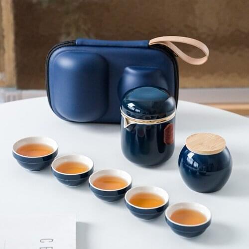 Portable Travel Tea Set Kungfu Porcelain Handmade Teapot Teacup Tea Set Storage Luxury Jogo De Cha Teaware Sets DI50SC