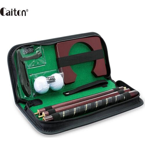 Caiton Portable Golf Putter Practicee Set Travel Indoor Golfs Ball Holder Putting Training Aids Tool