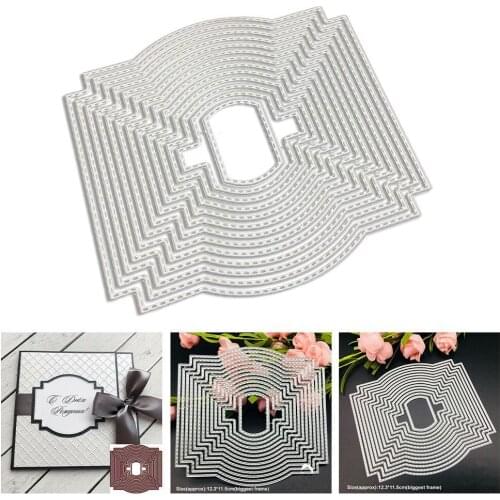 Frames Square Card Curves Border Metal Cutting Dies for DIY Scrapbook Cutting Die Paper Cards Embossed Decorative Craft Die Cut