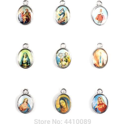Religious ChristIan Small Alloy Medals 100 Pieces Used in Bracelet