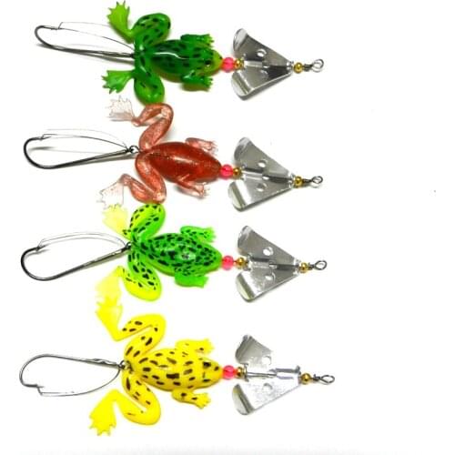 Rubber Frogs Soft Fishing Lures Bait Bass Tackle 9cm 6.2g spinner spoon Lures 8pcs