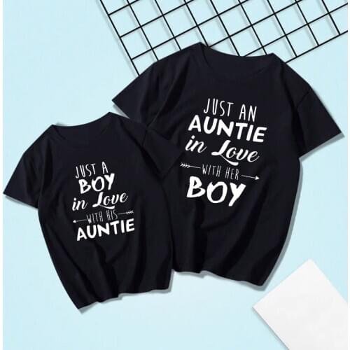 Auntie and Nephew Shirts Just An Auntie In Love with Her Boy Just A Boy In Love with His Auntie Aunt and Nephew Matching Shirts