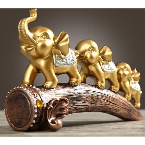Lucky Elephant American porch home decoration accessories creative living room office desk book cabinet ornaments resin