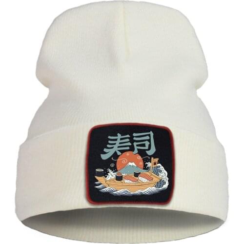Hats Japanese Sushi Cartoon Printing Man Winter Hat Hip Hop Fashion Warm Hats Women Autumn Outdoor Solid Color Caps For Boys