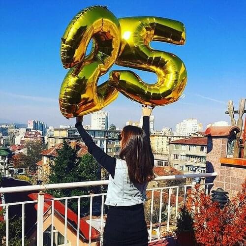 32/40 inch Rose Gold Silver Number Foil Balloons Large Helium Globos Birthday Party Wedding DIY Decorations Digit Figure Ballon
