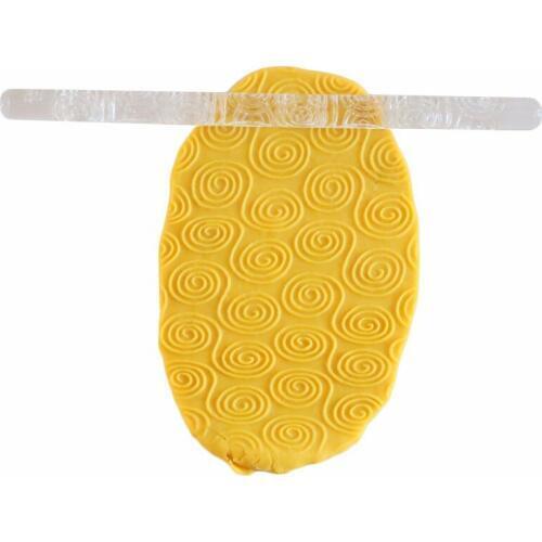1PC Acrylic Rolling Pin Designed Fondant Cake Impression Rolling Pin Pastry Roller Embossing Baking Tools Fondant Tools