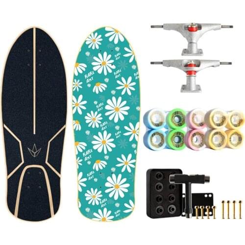 Skateboard 29"X9.8", 7-Layer Maple Skateboard Womens Mini Skateboard Free Pedal Brush Street Skateboard Gift for Beginners
