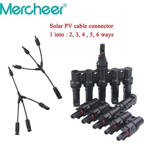 Solar Branch Connector 2/3/4/5 Ways Wire Connector T Y Type Solar Cable Connector for Parallel Connection of Photovoltaic Panels