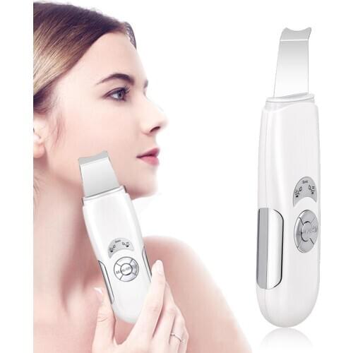 New Ultrasonic Skin Scrubber Face Cleaner Ultrasonic Face Skin Peeling Massager Facial Scrubber Pore Cleaner Beauty Device