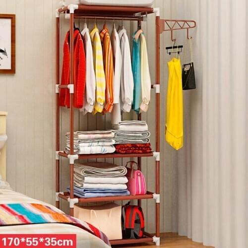 Simple assembly stainless steel jacket hanger clothes hanger non woven shoe shelf handbag organizer bedroom storage holder