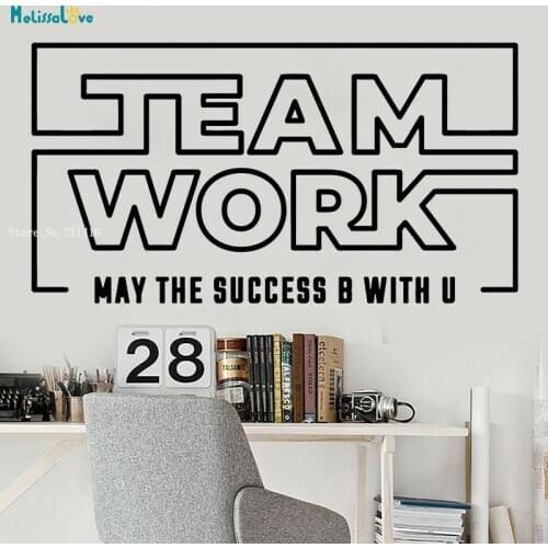 Teamwork Vinyl Wall Decal Success Words Job Work Office Decor Art Self-adhesive Stickers Cool Mural YT4160