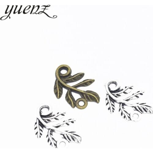 YuenZ 25pcs Antique silver color metal alloy Leaves Necklace Charms Pendant DIY Jewelry Making Handcrafted Accessories Q343