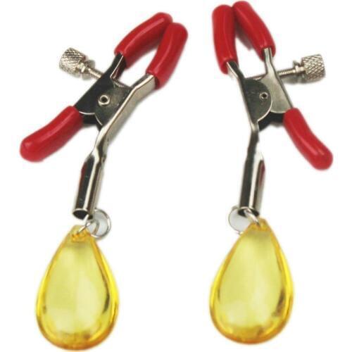 Candiway Adjustable Colorful Teardrop-shaped Nipple Clamps Adult Sex Product Exotic Accessories For Couples 1Pair
