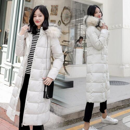 2019 Real Polyester Long Zipper Clothes Woman Winter New Heavy Seta Lead Cotton Fund Thickening Code Korean Edition Loose Coat