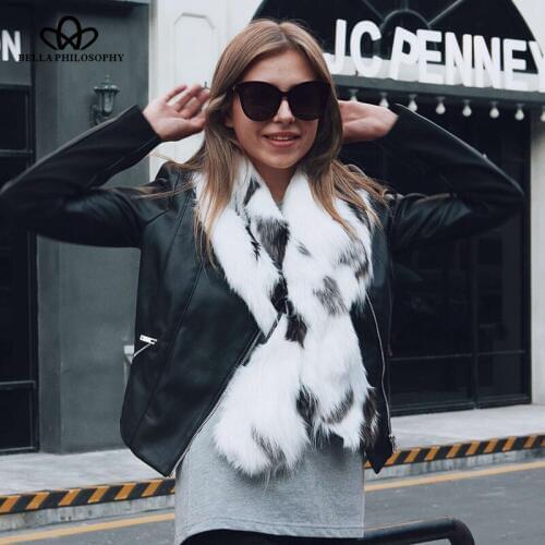 Bella Philosophy Winter faux fur Women scarf solid fashion Adult female scarf long women street casual outwear scarf for wemon