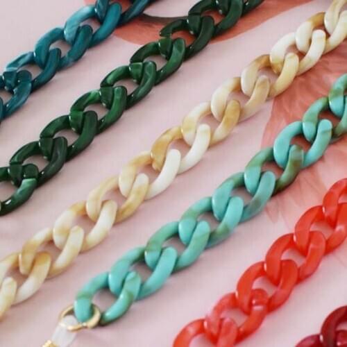 1.0 meter min 11*17mm Acrylic Chains Bag Strands Linked Necklace Parts Women Jewelry DIY Accessories Glasses Mask Chains