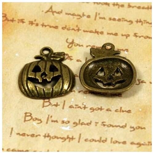 150pcs pumpkin alloy pendant, charm, drops halloween antique bronze zinc alloy for diy size/19X16mm lead and nickle free