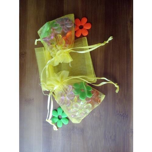 200pcs 30*40cm Yellow Organza Gift Bag Jewelry Packaging Display Bags Drawstring Pouch For Bracelet/necklace Mini Yarn Bag