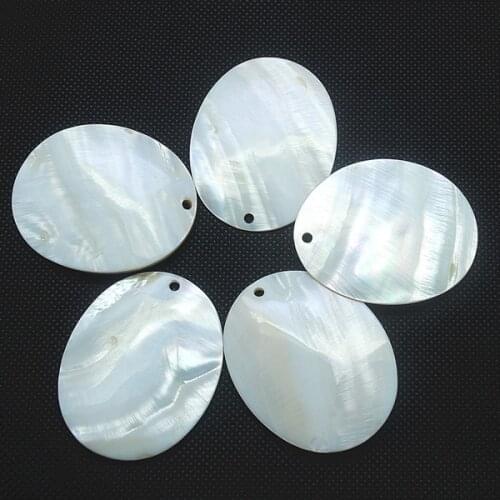 3pcs white shell pendants oval shape mother of pearl pendants size 40x50mm 45X55MM natural freshwater shell cutting shell items