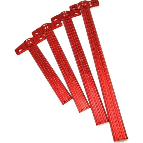 300/400/500/600mm Woodworking Square 1mm Per Hole Marking Guage Aluminum Alloy 90 Degree T Ruler Scriber for Carpenters