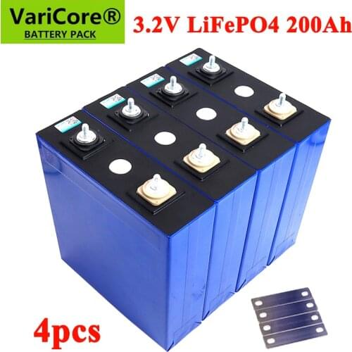 4pcs 3.2V 200Ah LiFePO4 Battery 3.2v Lithium iron phosphate batteries For 12V RV Campers Golf Cart Off-Road Solar Wind TAX FREE