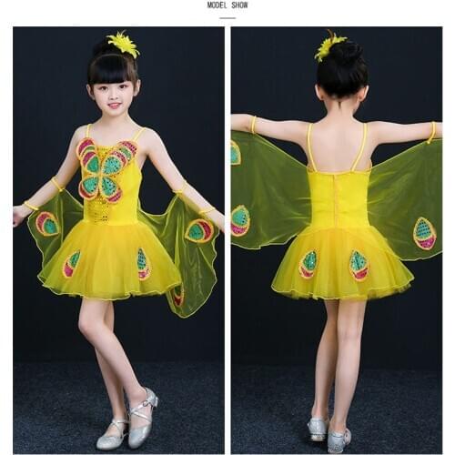 Promotion 90 cm - 150 cm Costume Kids Girls Dresses Costume Anime Cosplay Dress Custom Butterfly Go Costumes With #7142