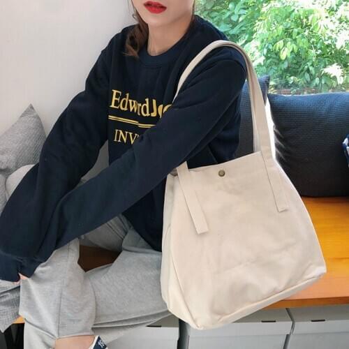 Antique Languid Foundation Solid Color Versatile Canvas Bag Chic Large Capacity Diagonal Bag Student Schoolbag Shopping Bags