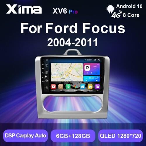 XIMA Pro 2din Android 10 AUTO Carplay Dsp WIfi Car Radio Multimedia Player DVD GPS Navi For Ford focus 2 3 Mk2 Mk3 2004 - 2011