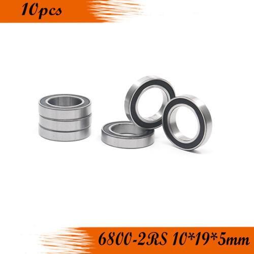 Free shipping 10Pcs/lot 6800-2RS 6800rs 6800 rs 10*19*5mm Deep Groove Ball Bearings 10x19x5mm