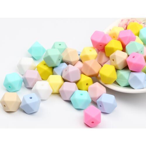TYRY.HU 20pcs 14mm Silicone Beads Baby Teething Teether Bead Food Grade Nursing Silicone Baby Toy Pacifier Clips DIY Accessory