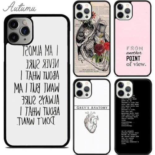 Greys Anatomy Quotes TV Series Phone Case for iPhone 11 12 Pro Max mini X XR XS SE 2020 5 6S 7 8 Plus Galaxy S9 S10 Cover shell