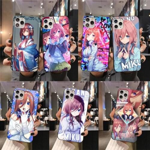 Cartoon Anime Miku Nakano Phone Case For iphone 12 11 Pro Max Mini XS Max 8 7 6 6S Plus X 5S SE 2020 XR cover