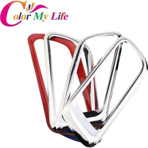 Color My Life Stainless Steel Inner Door Handle Circle Trim Chrome Sequins Cover Sticker for Ford Focus 2 Mk2 2009 - 2012