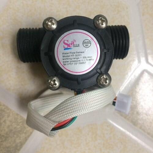 10PCS Water Flow Meter Sensor Hall Flowmeter Control Washroom Flow Counter indicator With Temperature Probe 1-30L/min DN15 G0.5