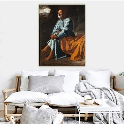 Diego Velazquez《The Tears of San Pedro》Canvas Oil Painting Artwork Poster Picture Wall Hanging Decor Home Living Room Decoration