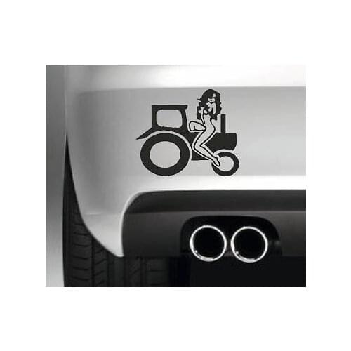 For TRACTOR GIRL BUMPER STICKER FUNNY DRIFT JDM 4x4 HONDA EURO Car Styling