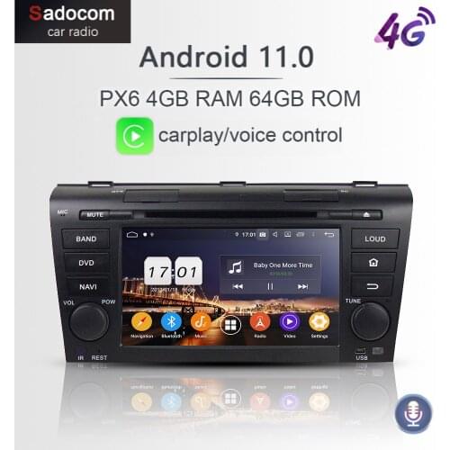 DSP PX6 Android 10.0 2 din 8 Core 4GB+64GB Car multimedia DVD Player For Mazda 3 2003-2007 2008 2009 GPS autoradio Bluetooth 5.0