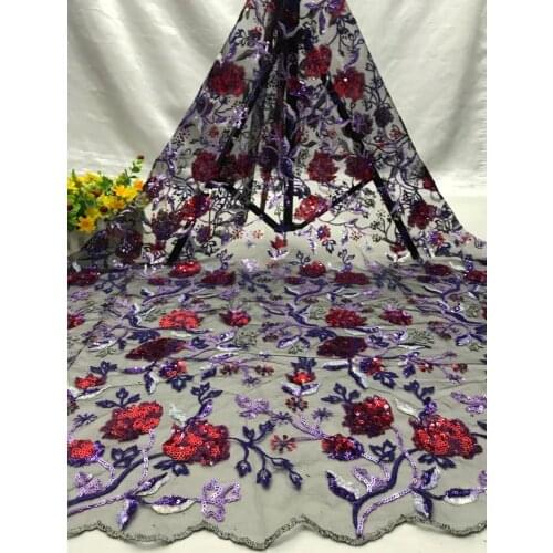 Hot-selling beautiful multicolor flower sequined tulle embroidered lace, suitable for fashionable ladies' skirts