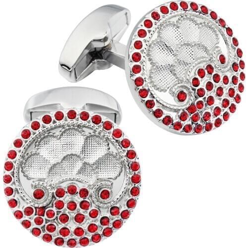 HAWSON New 4 Colors Vintage Cufflinks Unique Pattern Fashion Luxury Crystal Cuff Links for Mens Party Wedding Suit Cuff Button