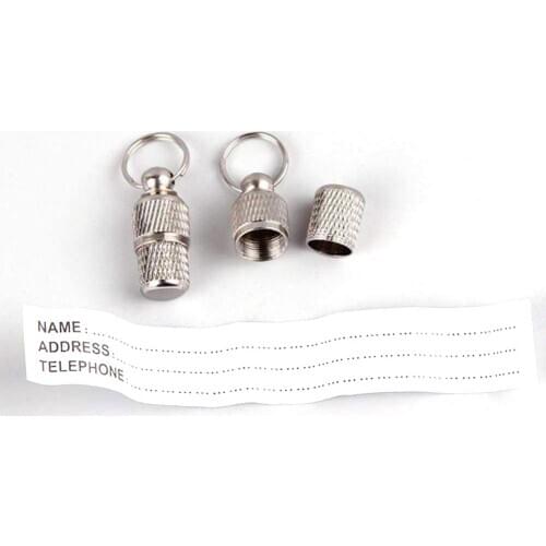 Pet Dog Cat ID Tags Pet Supply Silver Aluminum Alloy Collar Attached Address Label Empty Tube
