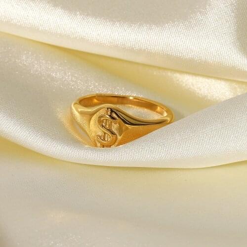 Stainless Steel Rings for Women 316L Anillos Jewelry Dollar Ring Girls Gift Bijoux Femme Matching Ringen Vintage Bague Couple