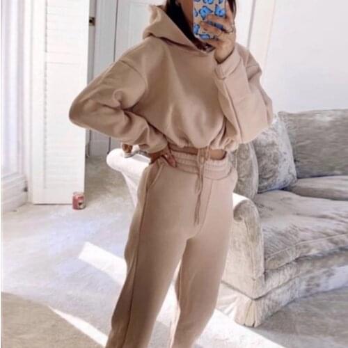 Two Pieces Set Women Sports Casual Loose Hoodies for Women Sweatshirts Pollover Sweatpants Set Sportswear Female Suit костюм